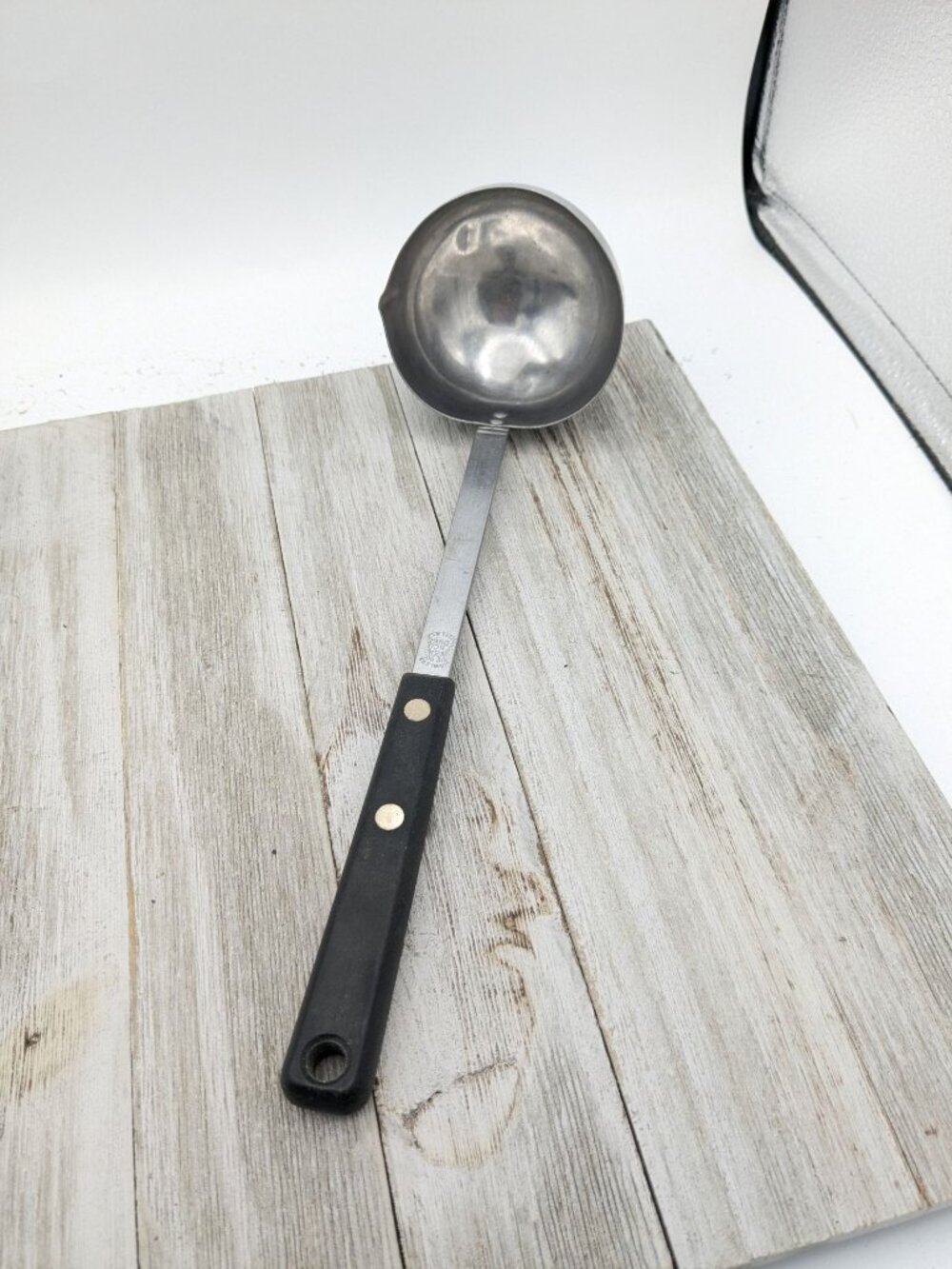 Ekco Forge #2 Kitchen Ladle Stainless Steel Black Handle 11" Vintage